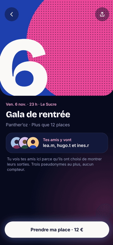 Réserver sa place à un événement